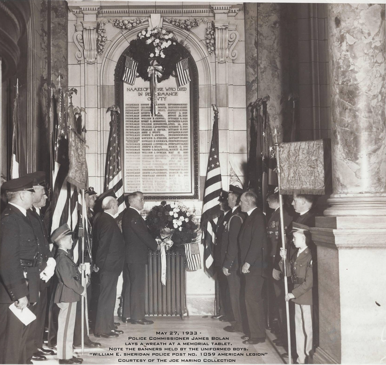 1933 Ceremony, Police HQ, 240 Centre St. See Caption in Photo.