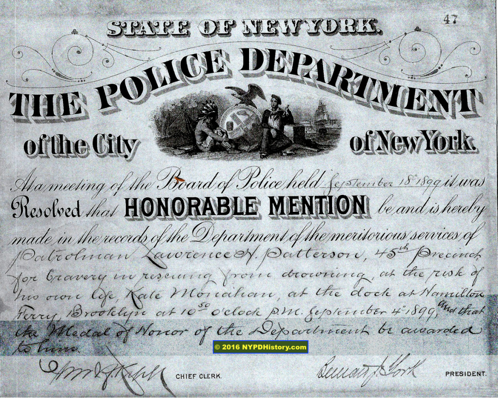 1889 "Honorable Mention With Certificate"